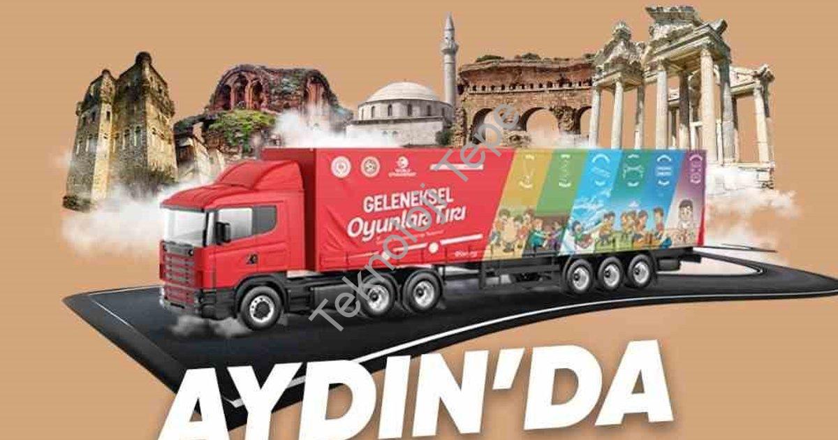 "Aydın'da Nostalji Rüzgarı: Geleneksel Oyunlar Tırı Geliyor" başlıklı haber için fotorealistik, prof