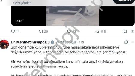 Eski Bakan Kasapoğlu’ndan Sırp Taraftarların Irkçı Eylemine Tepki