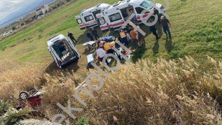 Manisa’da Araç Tarlaya Devrildi: 1 Bebek, 5 Yaralı