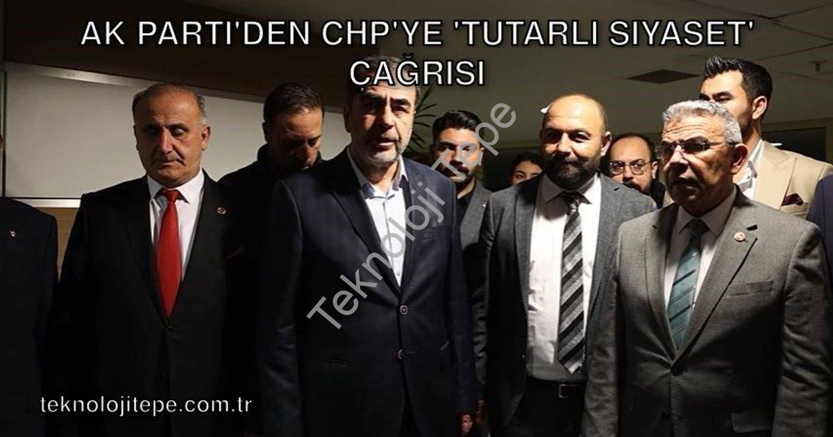 "AK Parti'den CHP'ye 'Tutarlı Siyaset' Çağrısı" başlıklı haber için fotorealistik, profesyonel bir h