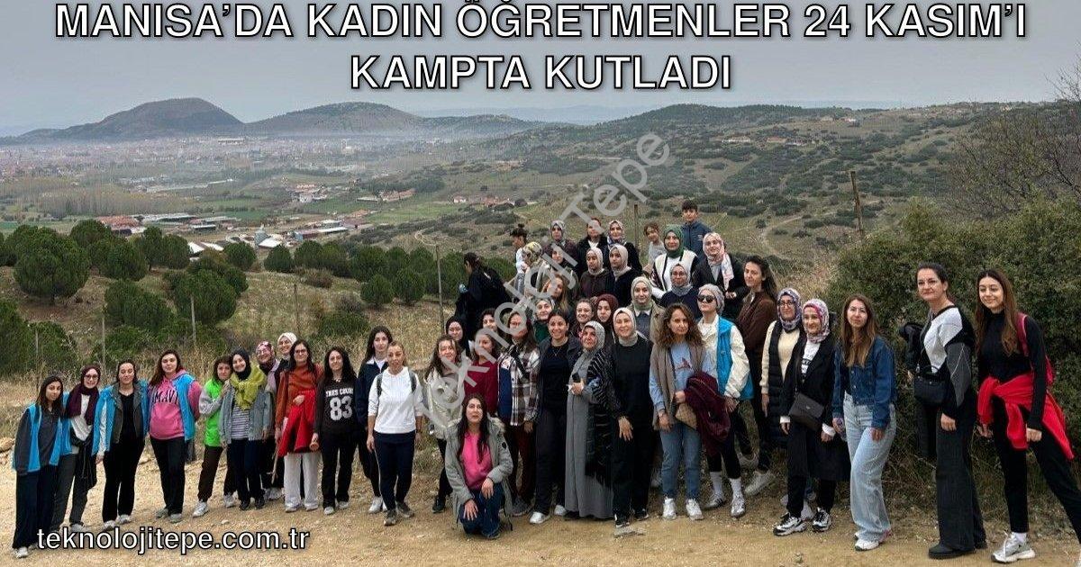 "Manisa’da Kadın Öğretmenler 24 Kasım’ı Kampta Kutladı" başlıklı haber için fotorealistik, profesyon