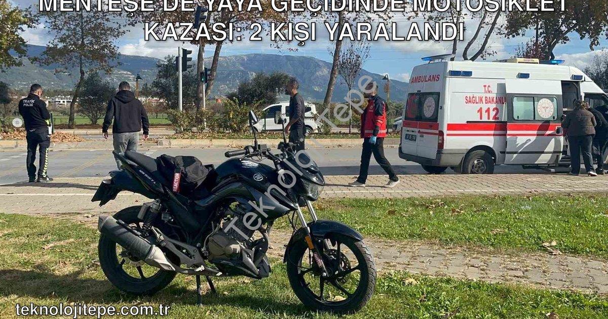 "Menteşe’de yaya geçidinde motosiklet kazası: 2 kişi yaralandı" başlıklı haber için fotorealistik, p