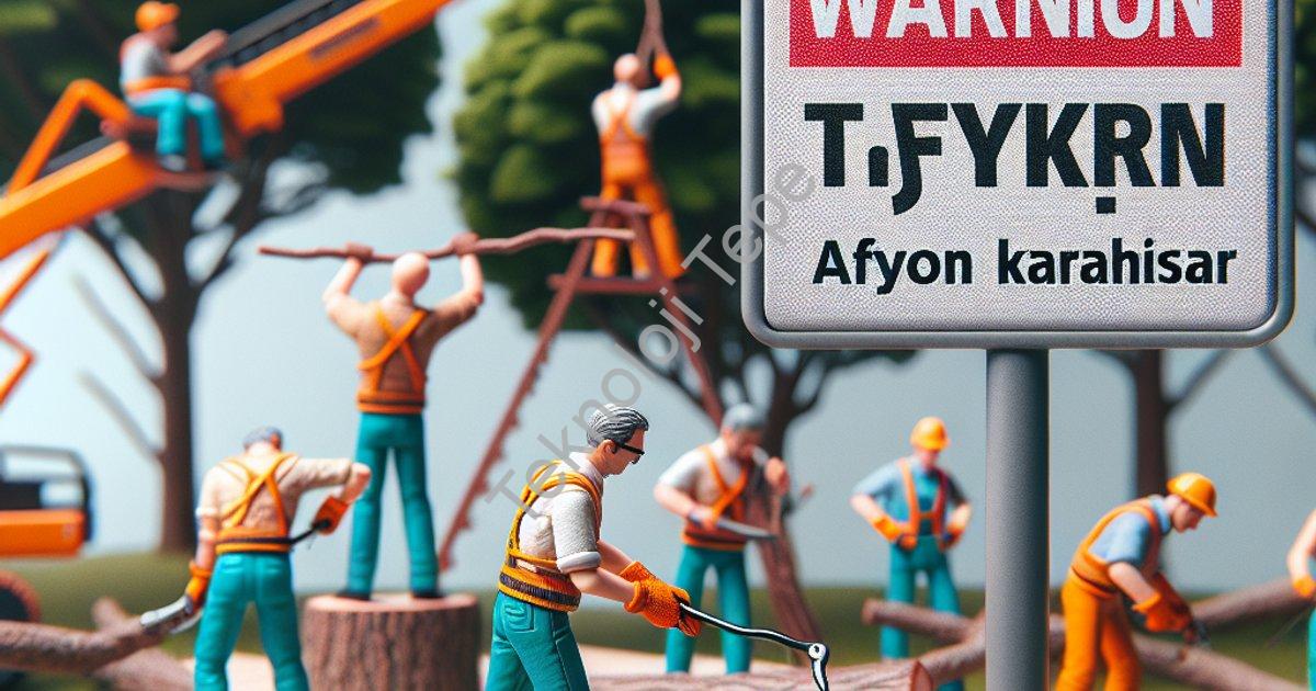"Afyonkarahisar’da Ağaç Budama Çalışmaları İçin Park Uyarısı" başlıklı haber için fotorealistik, pro