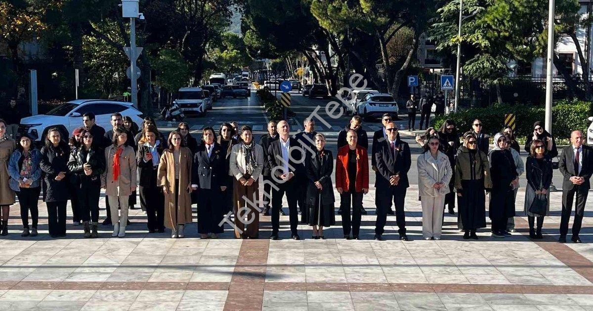 "Muğla'da Kadına Yönelik Şiddetle Mücadele İçin Anlamlı Tören" başlıklı haber için fotorealistik, pr