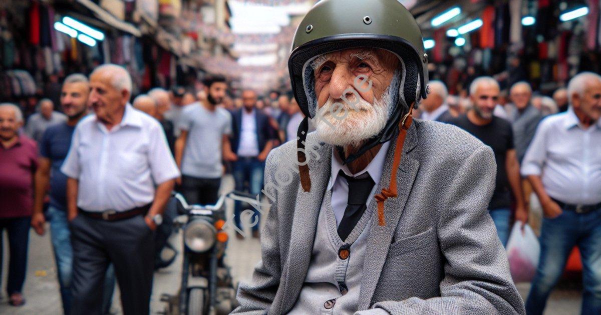 "Denizli'de Kask Yerine Miğfer Takan Hasan Dede Sosyal Medyayı Salladı" başlıklı haber için fotoreal