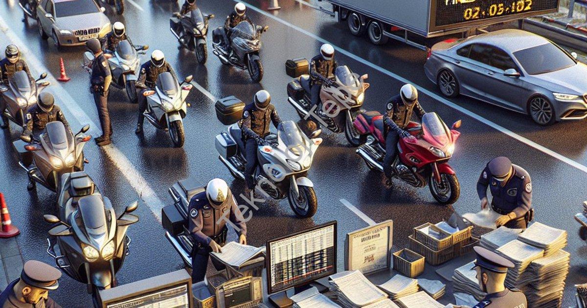 "Manisa'da Motosiklet Denetim Raporu: 2 Milyon TL'yi Aşan Ceza" başlıklı haber için fotorealistik, p