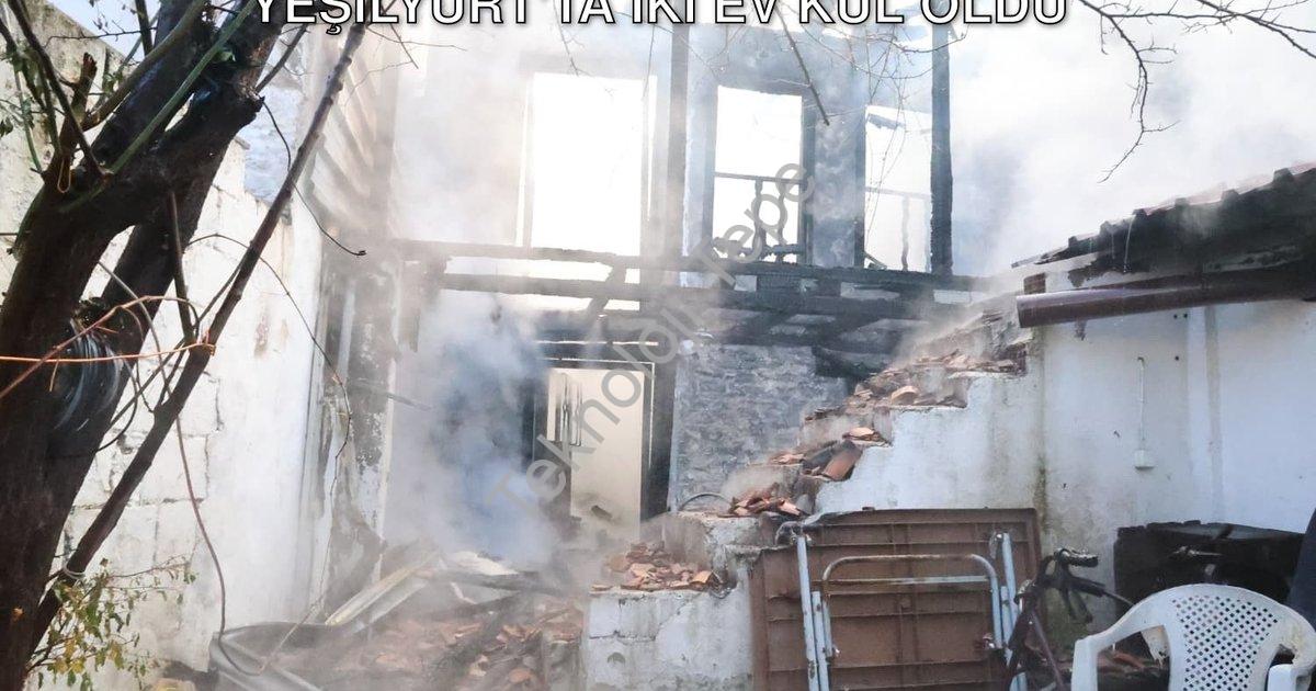 "Muğla Menteşe'de Korkutan Yangın: Yeşilyurt'ta İki Ev Kül Oldu" başlıklı haber için fotorealistik,