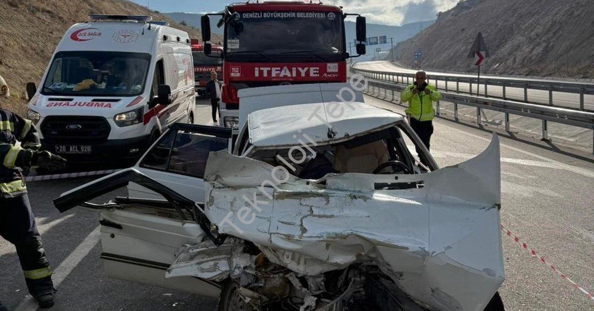 "Denizli Honaz Tüneli Çıkışında Katliam Gibi Kaza: 1 Ölü, 1 Ağır Yaralı" başlıklı haber için fotorea