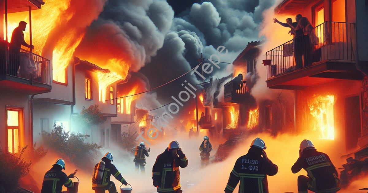 "Aydın Efeler'de Korkutan Yangın: Komşuların Dikkati Faciayı Önledi" başlıklı haber için fotorealist