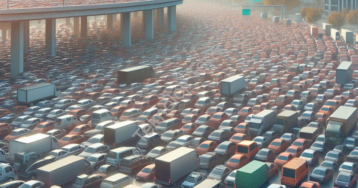 "Kütahya'da Araç Sayısı Nüfusu Geçti: TÜİK Ekim Verileri" başlıklı haber için fotorealistik, profesy