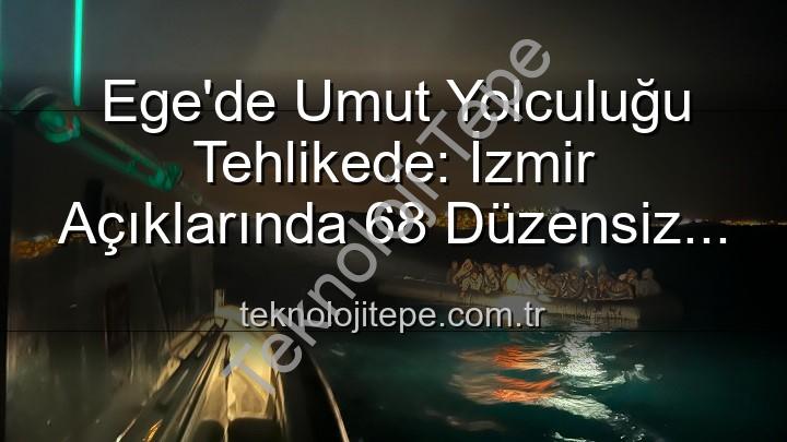 düzensiz göçmen - Ege'de Umut Yolculuğu Tehlikede: İzmir Açıklarında 68 Düzensiz Göçmen Kurtarıldı